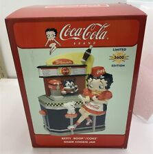 NEW IN BOX Rare Betty Boop in Coca Cola Diner Cookie Jar with Pudgy & Bimbo #935 picture