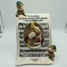 Vtg 1986 Rudolph The Red Nose Reindeer Rotating Music Box Figurine Garry Sharpe picture