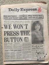 Daily Express Newspaper 9th May 1989  COMPLETE picture