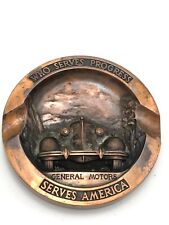 1930 GENERAL MOTORS TERNSTEDT-Who Serves Progress Serves America Brass Ashtray picture