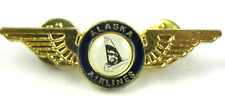 Vintage Alaska Airlines Wings Pin Plane Airplane Business Aviation picture