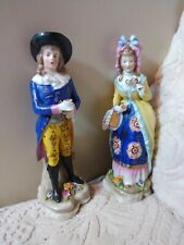 Antique Chelsea Derby  Porcelain Figurine Pr Boy Girl w Flowers Anchor Mk Hd/Ptd picture