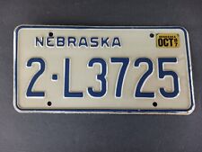 1987 Nebraska License Plate 2 - L3725 picture
