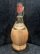 Vintage Wine Chianti Michelangelo Pint Bottle w Rattan Wrap Italy 1976 VTG picture