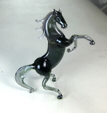 hand blown glass animals horse mustang figurine ornament murano style art 4.5