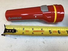 Vintage small red plastic Eveready torch, working, picture