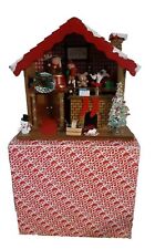 Vintage Enesco 1983 Christmas Music Box Santa’s  “Toy Land” Works Wooden Wood  picture