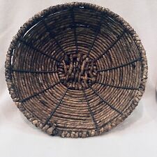 Primitive Style Vintage Woven Radiant Wired Basket 12” Diameter  picture