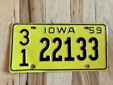 1959 Iowa License Plate picture