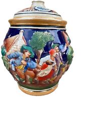 Antique German Pottery Tobacco Jar Group Party picture
