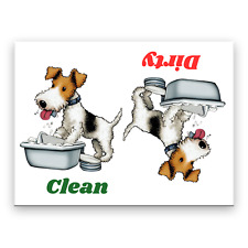 Wire Fox Terrier Clean Dirty 3 1/2