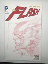 Flash 39 Mike Del Mundo Original Art Sketch On Blank Comic Cover Variant DC picture