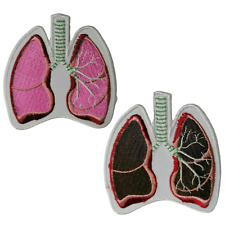 Lungs Human Body Organs Set kids Art jeans Badge Iron/Sew on Embroidered patch picture
