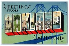 c1930's Greetings From Oakland California CA, Large Letters Vintage Postcard picture