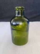 Vintage Green Glass Stubby Bottle Fat Lip picture