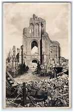 Langemark West Flanders Belgium Postcard Ruins c1920's Antique RPPC Photo picture