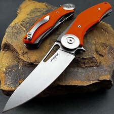 VORTEK MONDO Orange G10 Ball Bearing D2 Blade Heavy Duty Folding Pocket Knife picture