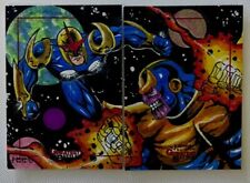 2012 Rittenhouse Marvel Greatest Battles Puzzle Sketch Thanos Nova Julius ABRERA picture