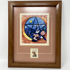 Disney Jiminy Cricket Picture Framed with Walt Disney 6 Cent Stamp picture