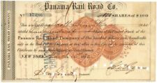 Panama Rail Road Company - 1872 dated Railway Stock Certificate - Great Railroad picture