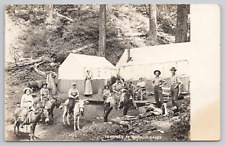 Tourists at Oregon Caves Horses Tents c1910 Real Photo Postcard RPPC - Unposted picture