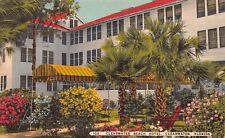 Clearwater Beach Florida FL Hotel c1940 Entrance Linen Vintage Postcard picture