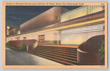 Postcard Studio of National Broadcasting System, At Night, Radio City, Hollywood picture
