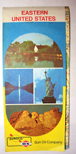 EASTERN UNITED STATES ROAD MAP 1972 1973 SUNOCO DX SUN OIL COMPANY VINTAGE picture