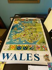 Wales (Royal Badge of Wales)   Frederick Griffin  RARE Original Poster 1950's picture