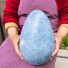 18.15LB Large Natural Blue Celestite Egg Quartz Crystal Polished Egg Healing picture