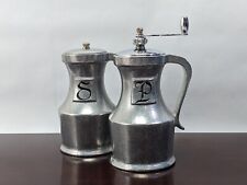Wilton Armetale RWP Salt Shaker & Pepper Mill Set ~ Vintage Pewter, Made in USA picture