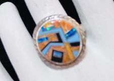 Navajo Sterling Spiny Oyster Turquoise Opal Ring #907 SIGNED picture