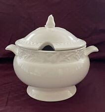 B.W.T.C. Japan, White Porcelain Soup Tureen With Lid And Handles 9 1/2