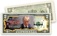 Trump Never Surrender Colorized Mugshot $2 Bill Uncirculated picture