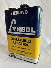 Vintage Sterling Lynsol Denatured Alcohol Empty Tin Can 1 Gallon with Cap EMPTY picture