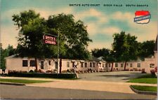 Linen Postcard Smith's Auto Court in Sioux Falls, South Dakota picture