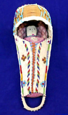Apache Native American Doll in Cradleboard Circa 1950s 13' x 6