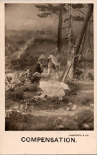 RPPC Young lovers in the forest postcard a21 picture