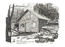 CONTINENTAL SIZE POSTCARD SKETCH SUGAR HOUSE GREEN MOUNTAIN HUNTINGTON VERMONT picture