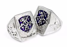 Sigma Lambda Beta Sterling Silver Crest ring with Purple Enamel picture