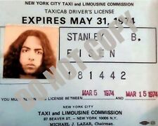 1974 KISS Paul Stanley New York Taxicab Drivers License 8x10 Photo picture