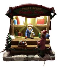 Christmas Village LED Lighted Candle Store Street Vendor picture