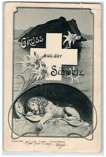 1948 Cruss Aus Der Schweiz Luzern Switzerland Vintage Antique Banner Postcard picture