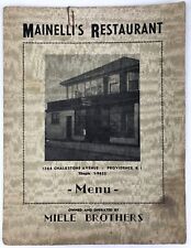 1930’s MAINELLI’S RESTAURANT Menu PROVIDENCE RI Restaurant Impossible BALLANTINE picture