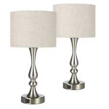 EDISHINE 20.7 in. Brushed Nickel Dimmable Touch Control Table Lamp Se (Set of 2) picture