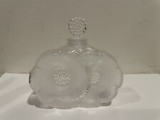 Lalique France Deux Fleurs Two Flowers Frosted Crystal Perfume Bottle Anemones picture
