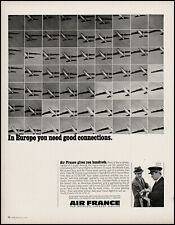 1966 Air France Airlines good connections in Europe retro photo print ad LA10 picture