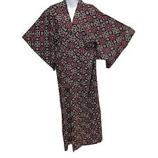 Japanese Yukata Kimono Robe Color Block Geometric Print OOAK Hand Made picture