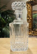 Vintage 1960s Square Heavy Glass Diamond Point Liquor Decanter .HIGH QUALITY picture