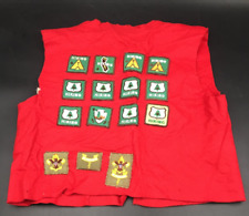 1960s Boy Scouts BSA Red Felt Vest w/ Patches Old Baldy Council NRA Sharpshooter picture